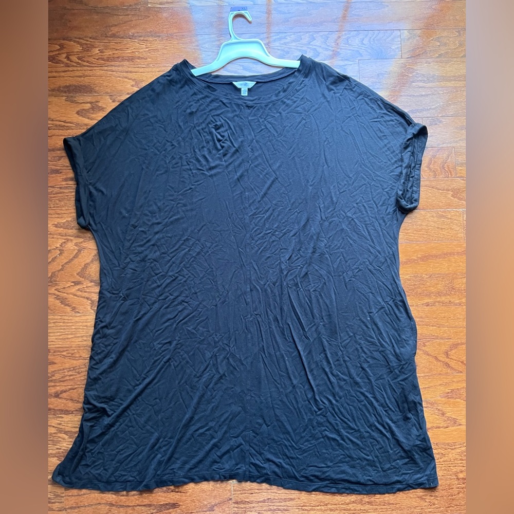 Terra & Sky Black Short Sleeve Top Size 4X